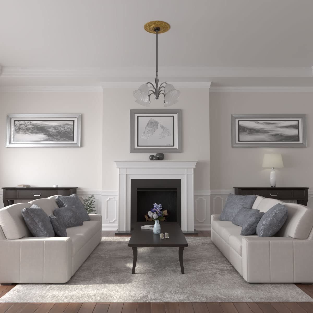 Ekena Millwork CM20VIUWF Vienna Ceiling Medallion, Ultra Pure White