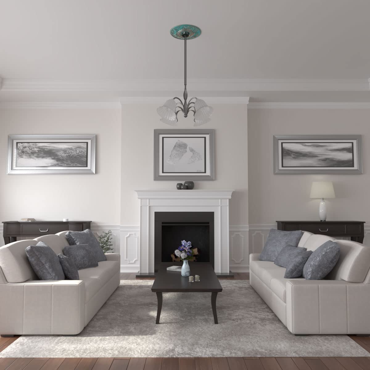 Ekena Millwork CM20VIUWF Vienna Ceiling Medallion, Ultra Pure White