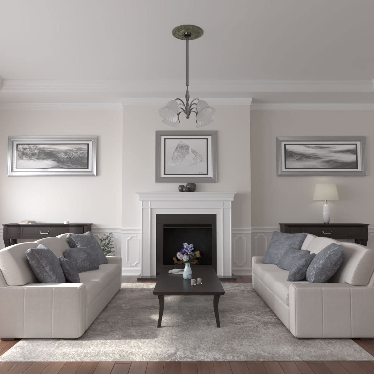 Ekena Millwork CM20VIUWF Vienna Ceiling Medallion, Ultra Pure White