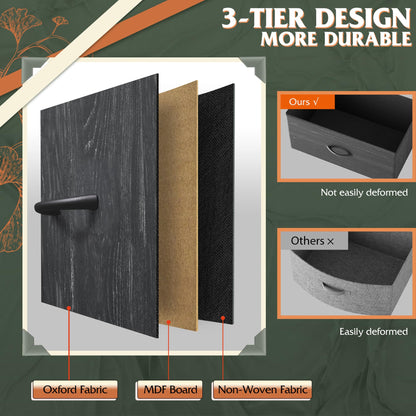 WLIVE Tall Dresser for Bedroom with 12 Drawers, Dressers & Chests of Drawers, Fabric Dressers for Closet, Storage Dresser Organizer with Steel Frame, Wood Top, Rustic Brown Wood Grain Print