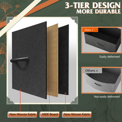 WLIVE Tall Dresser for Bedroom with 12 Drawers, Dressers & Chests of Drawers, Fabric Dressers for Closet, Storage Dresser Organizer with Steel Frame, Wood Top, Rustic Brown Wood Grain Print